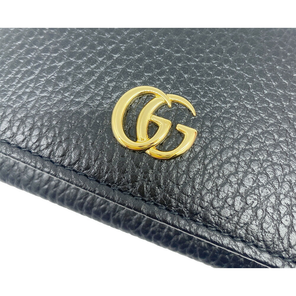 GUCCI GG Marmont Double Leather Card Case Wallet Black Red - Picture 5 of 8